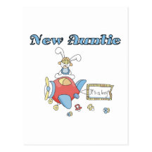 New Auntie - Aeroplane Tshirts and Gifts Post Card