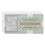 New Baby Birth Announcement Green Brown photo cards