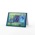 New baby boy announcement card