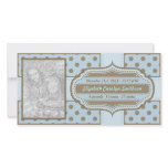 New Baby Boy Birth Announcement Blue Brown photo cards