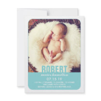 New Baby Boy Photo Flat Announcement