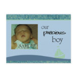New Baby Boy, Photo Sailboat frame announcement