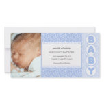 New Baby Country Damask Blue Boy Photo Cards photo cards