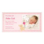 New Baby Girl Announcement Personalised Photo Card