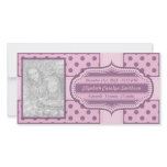 New Baby Girl Birth Announcement Pink Purple photo cards