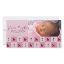 New Baby Girl - Customised Photo Card