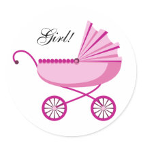 New baby girl envelope stickers