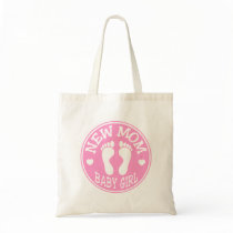 NEW BABY GIRL MOM TOTE BAGS