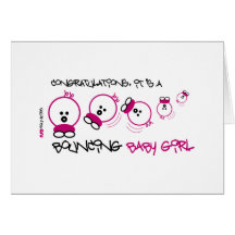 NEW BABY GIRL ROUNDIE CARD