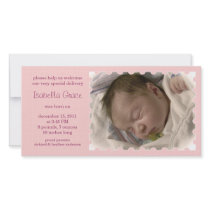New Baby Girl Stamp Photo Card Announcements