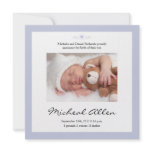 New Baby Poem Birth Announcement Blue invitations