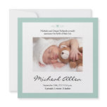 New Baby Poem Birth Announcement Mint Green invitations