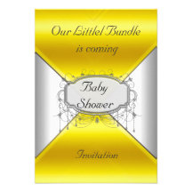 NEW Baby Shower Party Gold Silver  Invitation