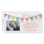 New Baby Thank You Appreciation Banner Photocard