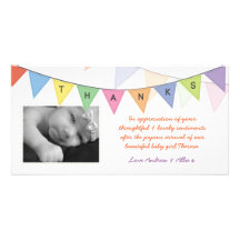 New Baby Thank You Appreciation Banner Photocard Custom Photo Card