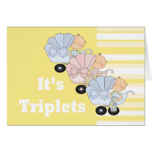 New Baby Triplet Boys and Girl Greeting Card