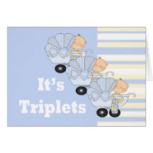 New Baby Triplet Boys Greeting Card
