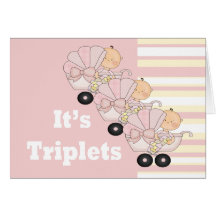 New Baby Triplet Girls Card