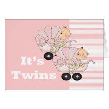 New Baby Twin Girls Cards