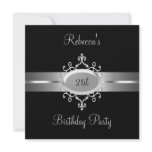 NEW Birthday Party Black Silver invitations