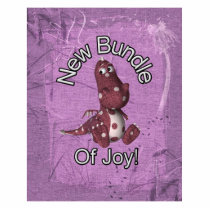 New Bundle of Joy! Purple back, purple dinosaur Cut Outs