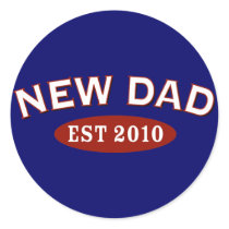 New Dad 2010 Round Stickers