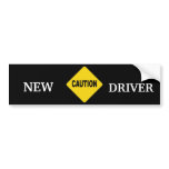 NEW DRIVER WARNING bumper stickers