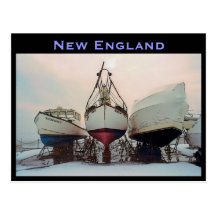 New England Boats Postcard