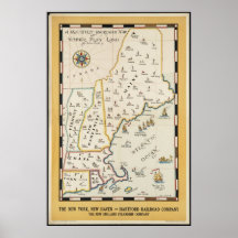 New England Vintage Travel Poster Ad Retro Prints