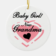 New Grandma Baby Girl Pink Heart Gifts Christmas Tree Ornaments