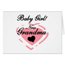 New Grandma Baby Girl Tshirts and Gifts Card