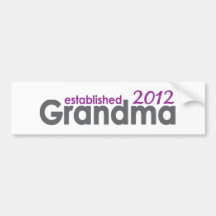 New Grandma established 2012 Bumper Sticker