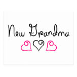 New Grandma Pink Black Hearts Postcard