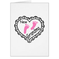 New Grandma Pink Heart Greeting Cards
