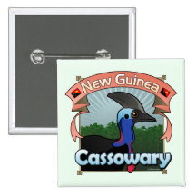 New Guinea Cassowary Pinback Buttons