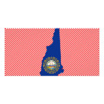 New Hampshire Flag Map Picture Card