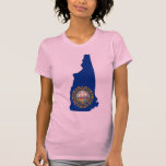 New Hampshire Flag Map Tee Shirts