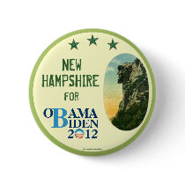 New Hampshire for OBAMA BIDEN 2012 Old Man politic Pinback Buttons