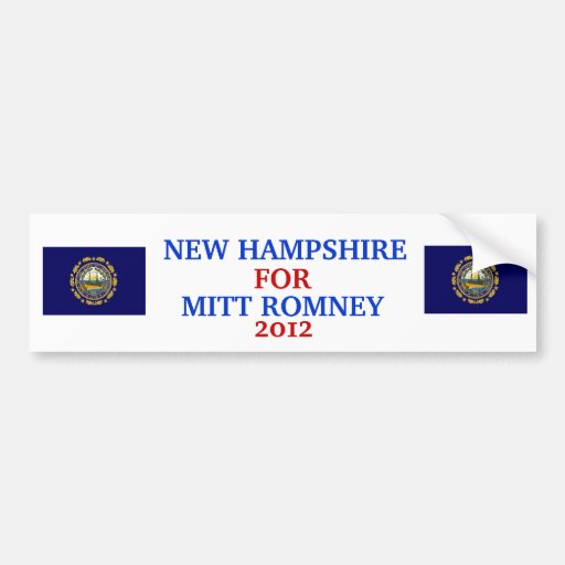 NEW HAMPSHIRE FOR ROMNEY 2012 BUMPER STICKER