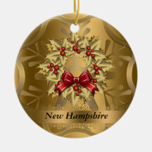 New Hampshire State Christmas Ornament