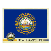 New Hampshire State Flag and Seal Post Cards