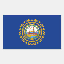 New Hampshire State Flag, United States Rectangular Stickers