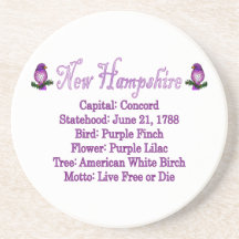 New Hampshire State Info Coaster