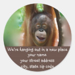 New Hang Out address label Round Stickers