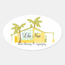 New Home in the Palms Oval Sticker