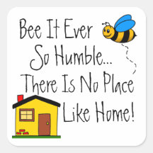 New Home-Real Estate Bee Square Stickers