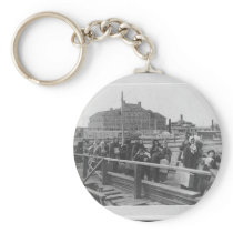 New Immigrants Landing at Ellis Island New York Keychains