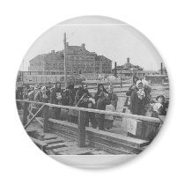 New Immigrants Landing at Ellis Island New York Fridge Magnet