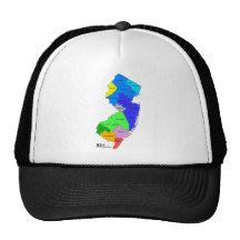 New Jersey Counties in Colour Mesh Hats