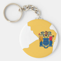 New Jersey Flag Map Keychains
